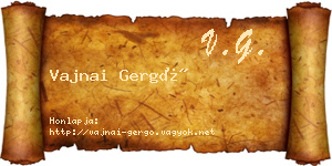 Vajnai Gergő névjegykártya